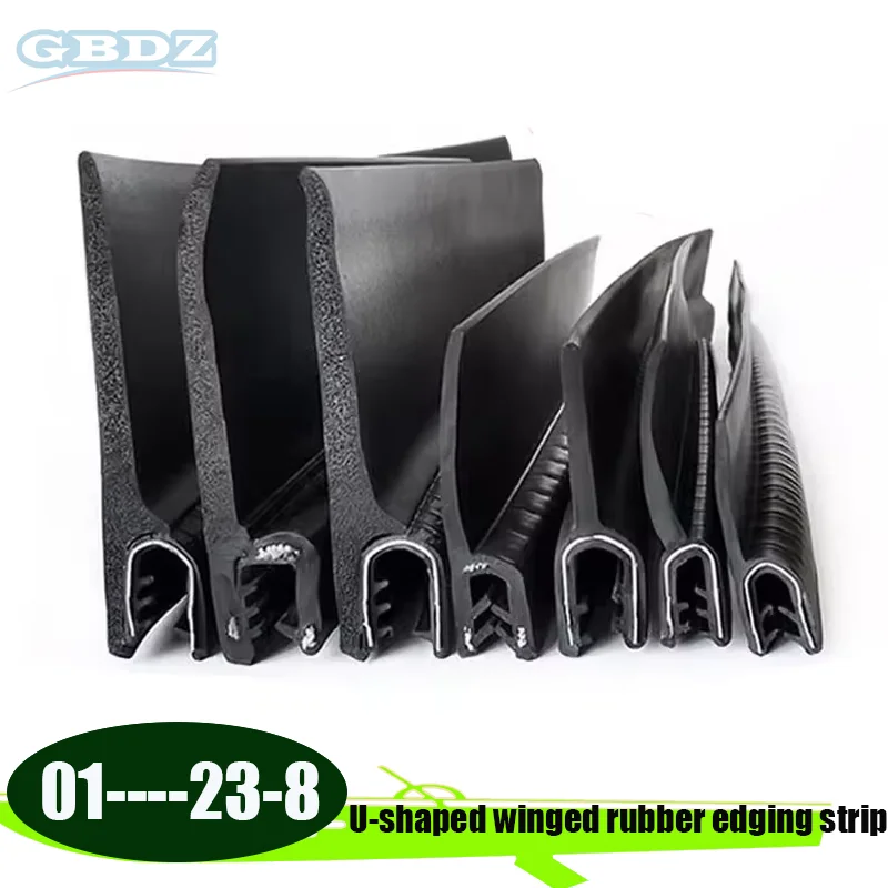 1M U-Shaped Rubber Wrap With Wings large Side Wings Wind turbine Cabinet door Edge Sealing Rubber strip
