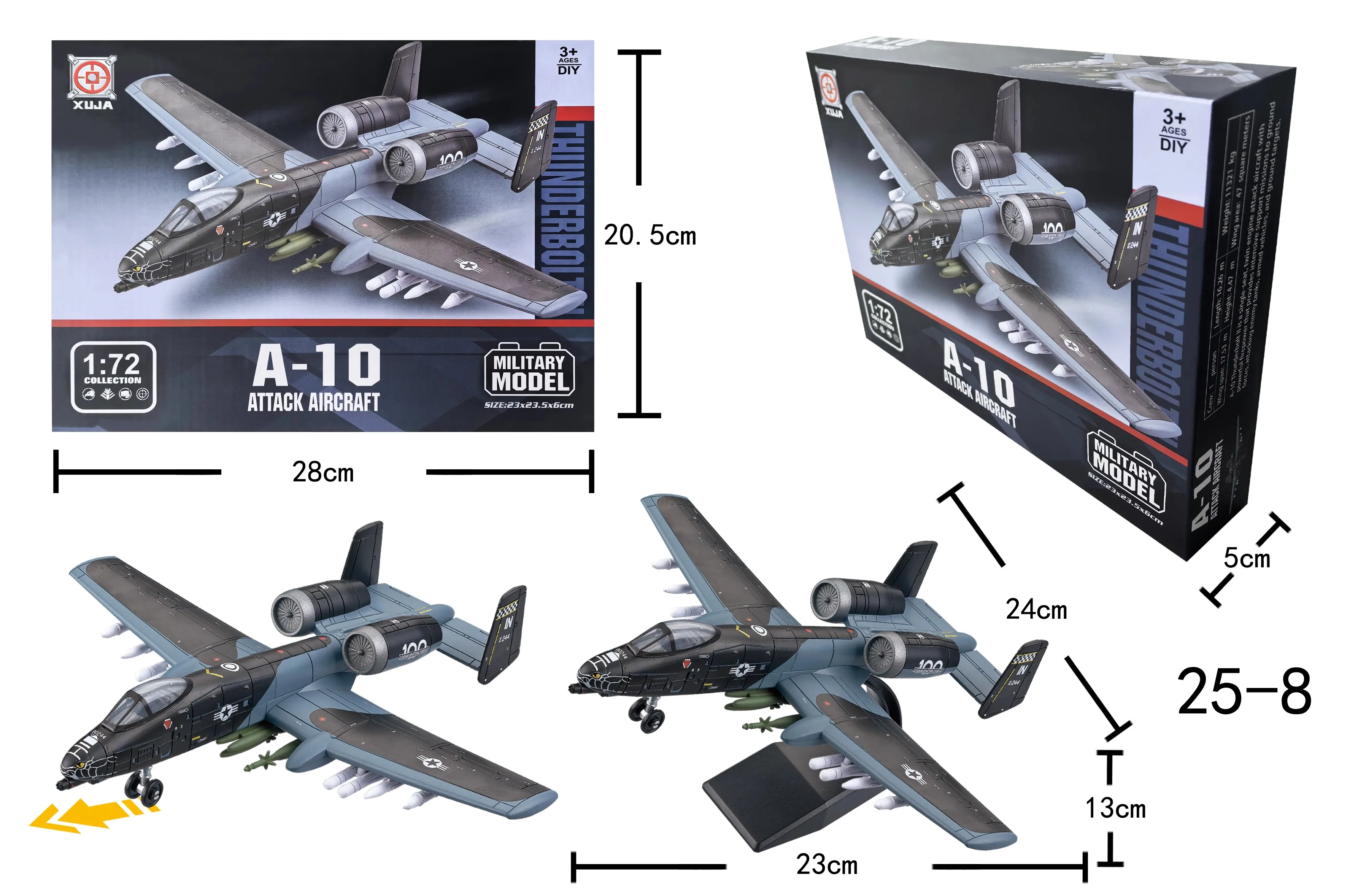 

ABS Scale 1/72 A-10 F-14 Tomcat M1070 Transport vehicle Su-25 Attack the Aircraft DIY Fighter Aircraft Model Building Blocks
