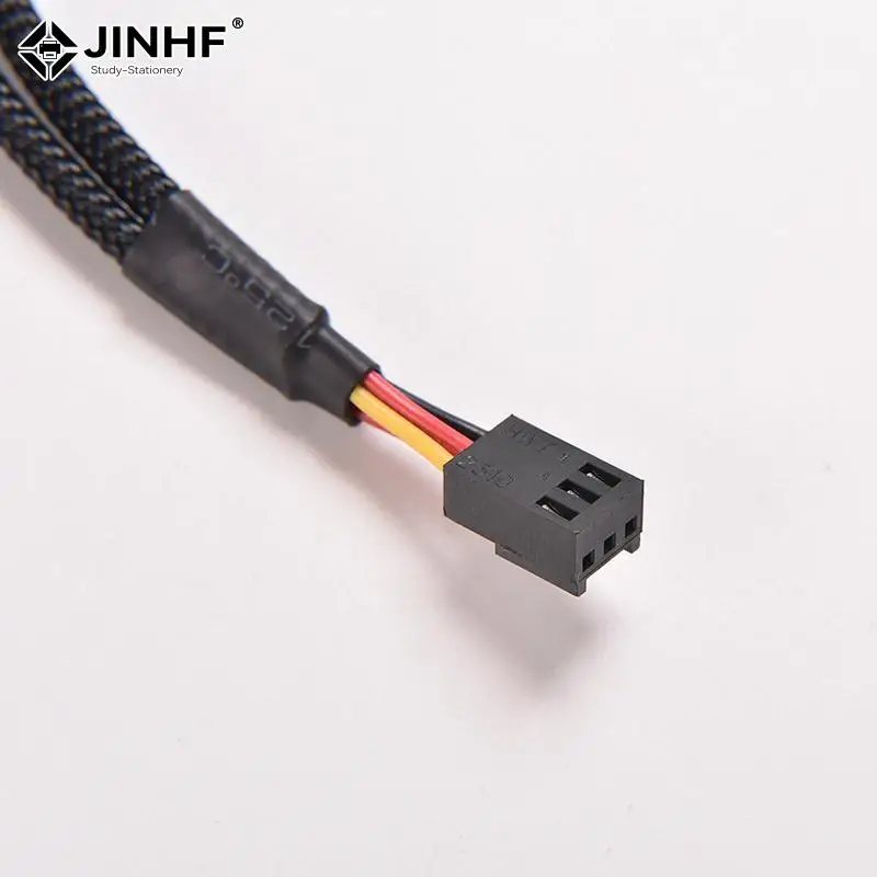 1PC 3 Pin Mainboard Power Cable Y-Splitter Female To Male Dual 3Pin PC Computer Case Fan Connect Wire Cable Adapter Convert