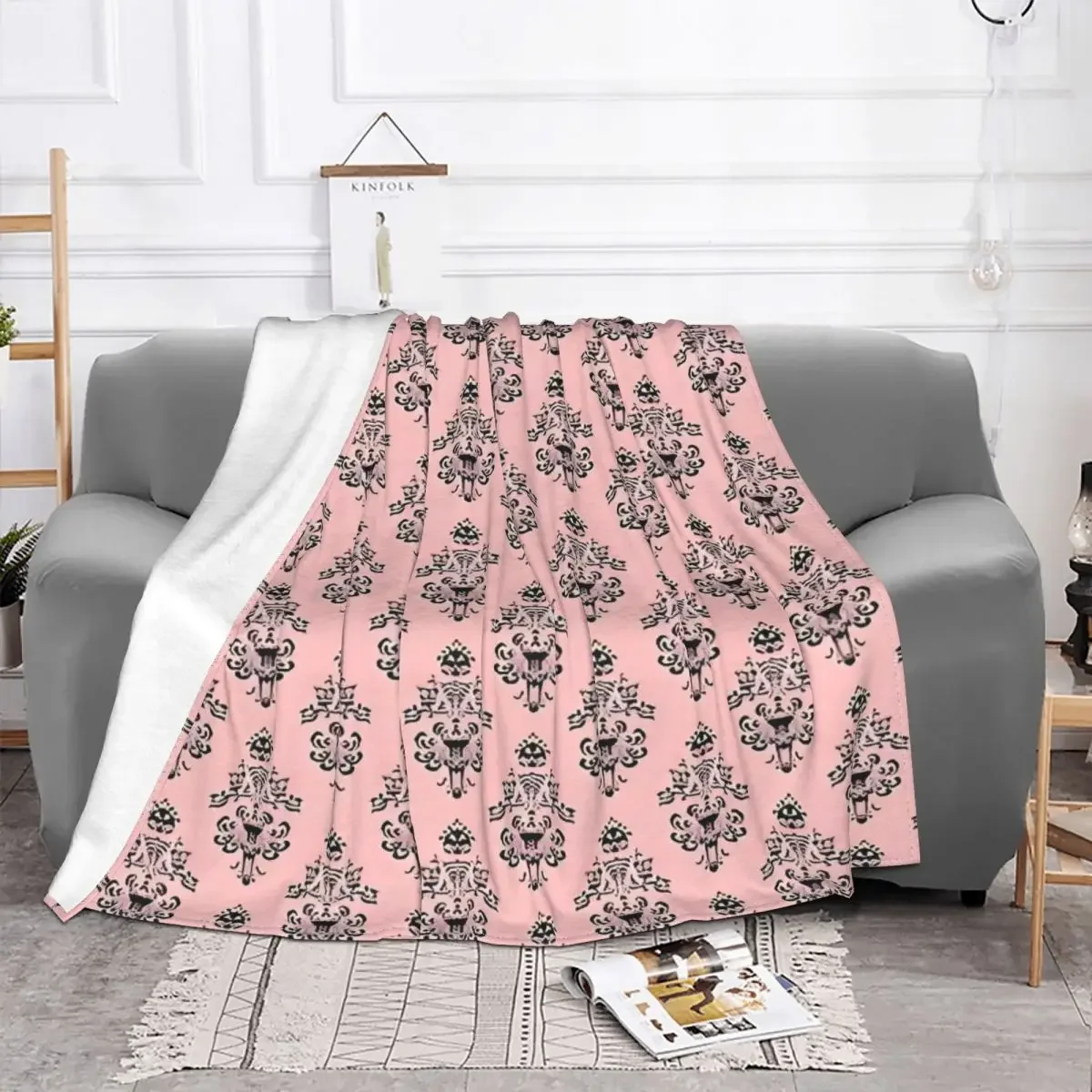 

Haunted Mansion Plaid Baby Blanket Coral Plush Fleece Decoration Halloween Lightweight Thin Throw for Sofa Office Bedspreads