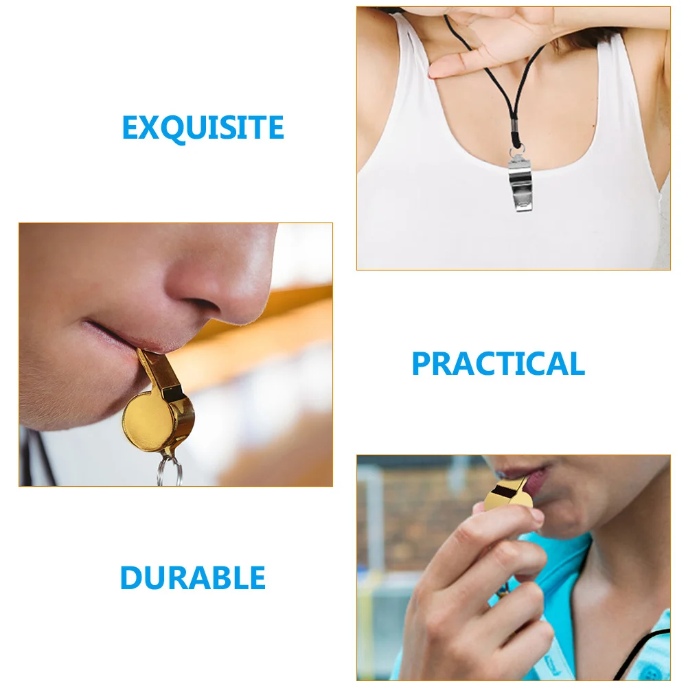 4 قطعة في الهواء الطلق صافرة معدنية بصوت عال بقاء صفارات السلامة التخييم التنزه الطوارئ المحمولة بصوت عال السفر الحكم الرياضة