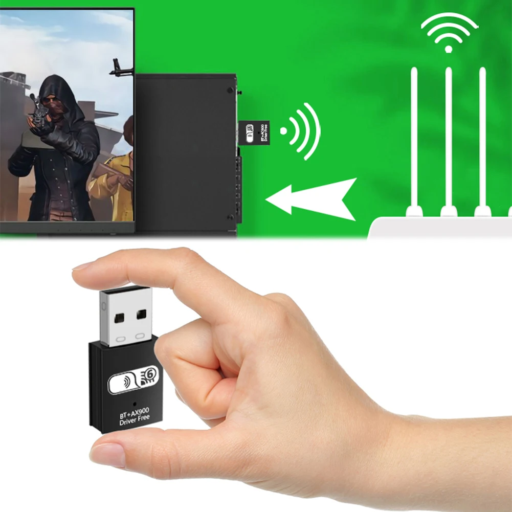 1/2/5 pces ax900 computador receptor usb transmissor bluetooth 5.4 driver-livre placa de rede sem fio 900mbps 2.4g & 5g banda dupla
