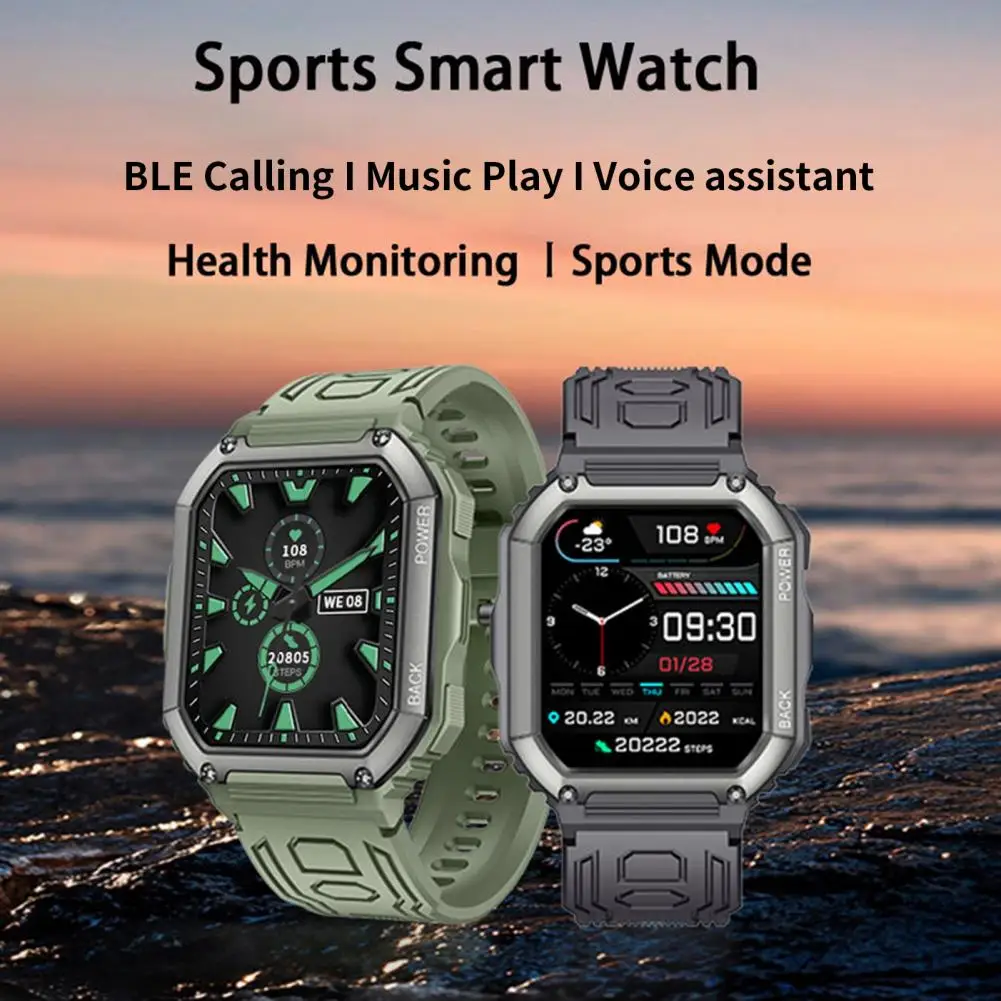 KR06 Smart Watch Multifunctional Multi Sports Modes 1.8 Inch IPS Large Screen Casual BT Calling Sports Fitness Smart Wristwatch