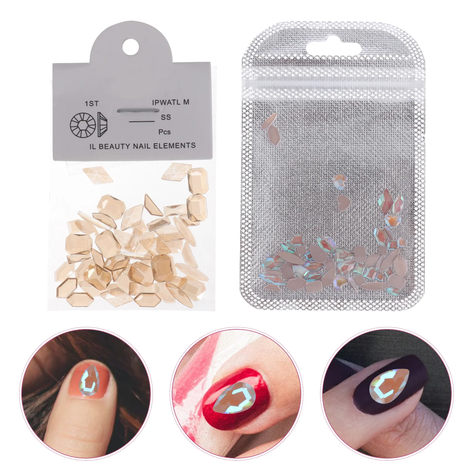 

2Packs Nail Art Rhinestone Flat Rhinestone DIY Nail Decoration Manicure Art Accessories DIY Manicure Ornaments