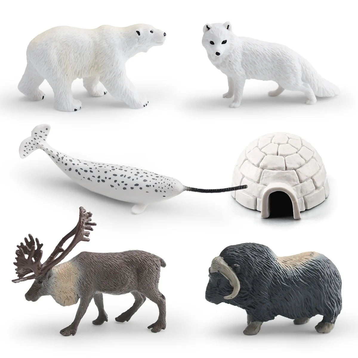 Cross-Border Simulation Wild Animal Models Polar Bear Deer Unicorn Whale Musk Ox Children Cognitive Scene Decoration Ornaments