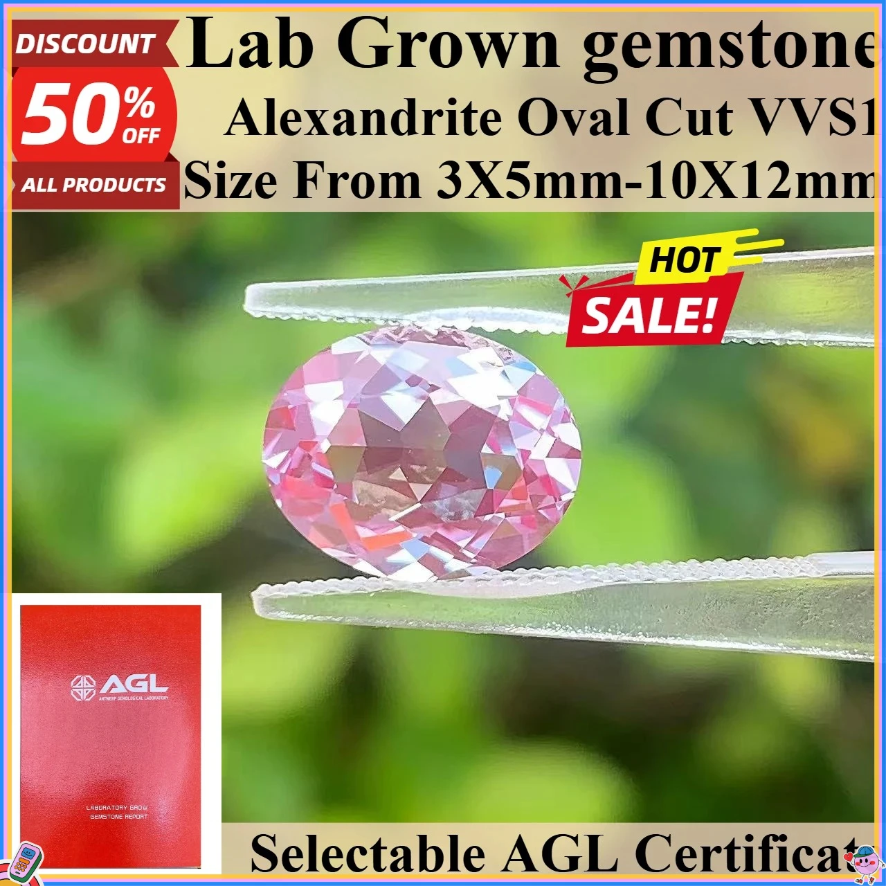 Alexandrite Oval Cut Lab Grown Gemstone High Quality for DIY Advanced Jewelry Making Materials Selectable Certificate