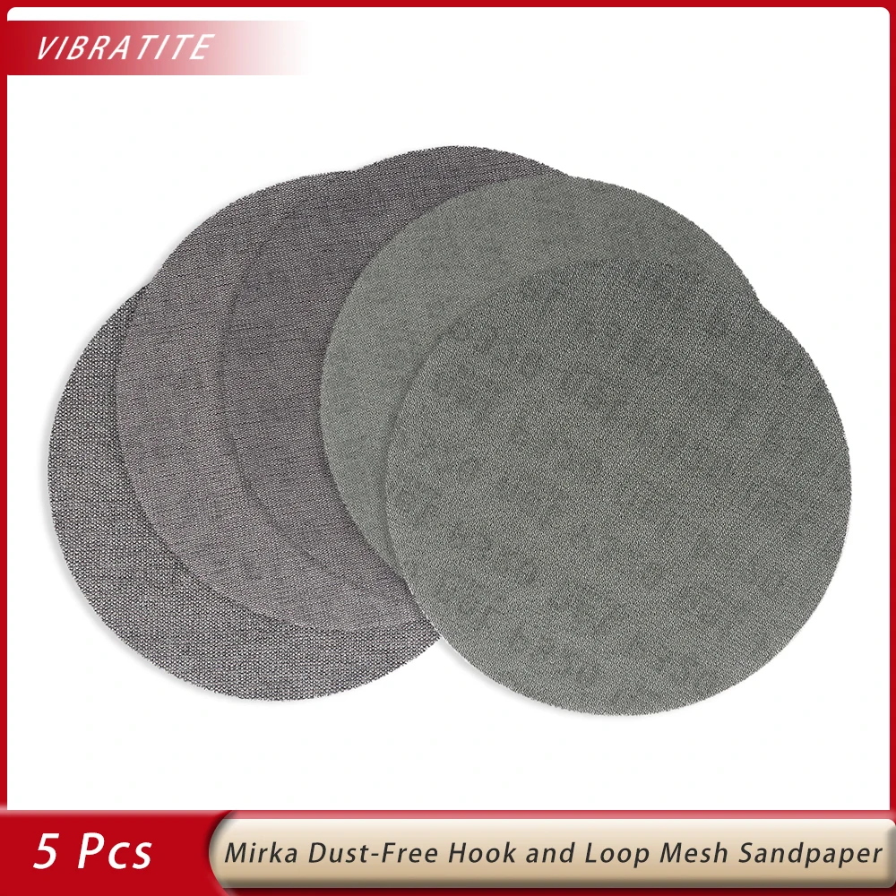 5PCS 6 Inch 150mm Mesh Dust-free Anti-blocking Hook&Loop Sanding Discs Round Abrasive Sandpaper 80-800 Grit