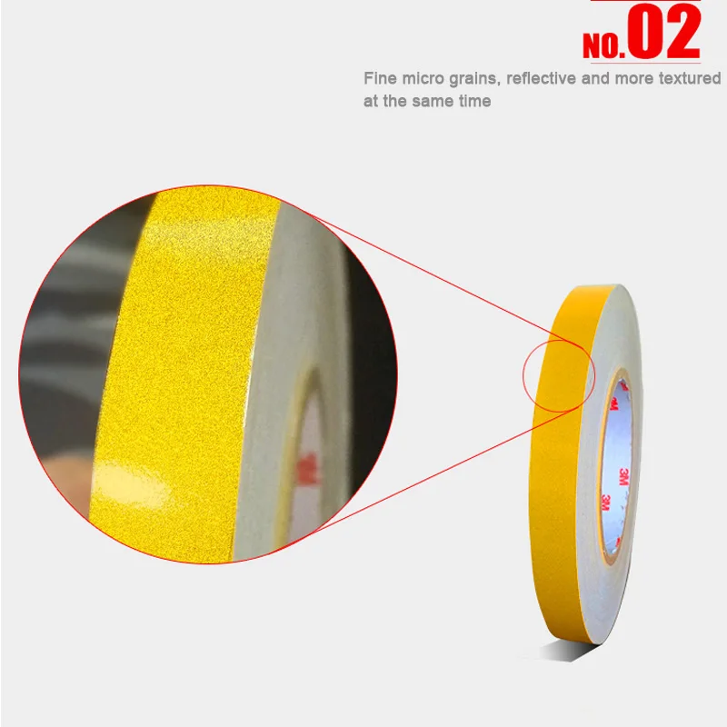 Car Reflective Tape 1cm*500cm Sticker Safety Mark Car Styling Self Adhesive Warning Tape Motorcycle Bicycle Film Decoration Tool