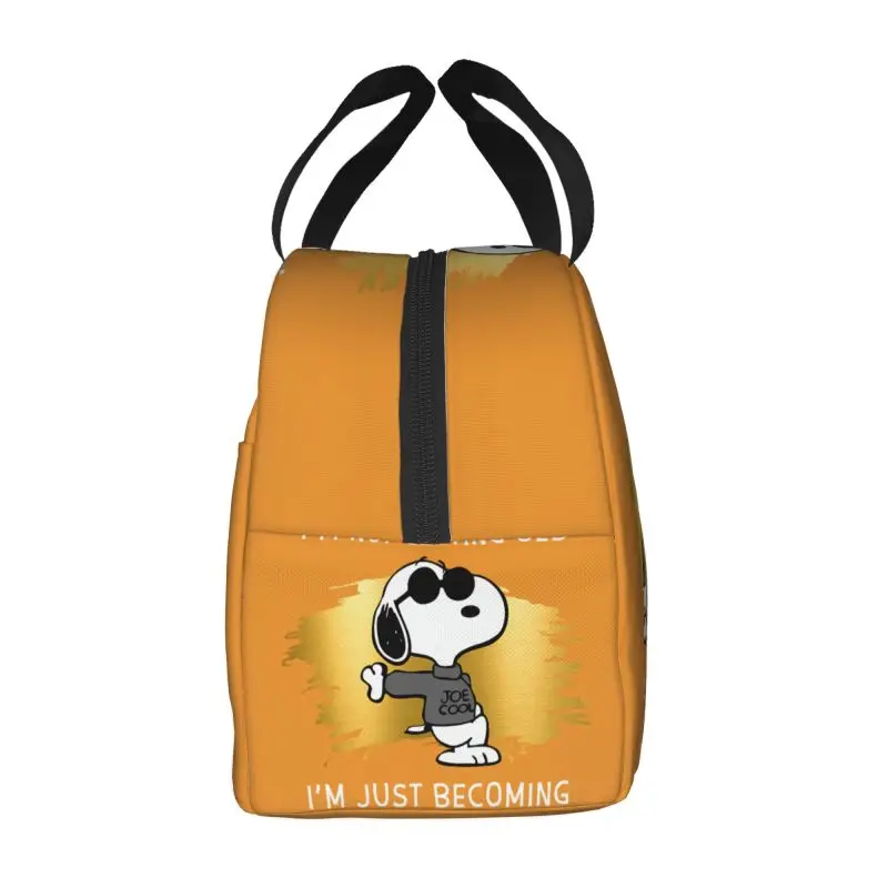 Custom Snoopys Lunch Bag Women Warm Cooler Insulated Lunch Boxes for Kids School Children