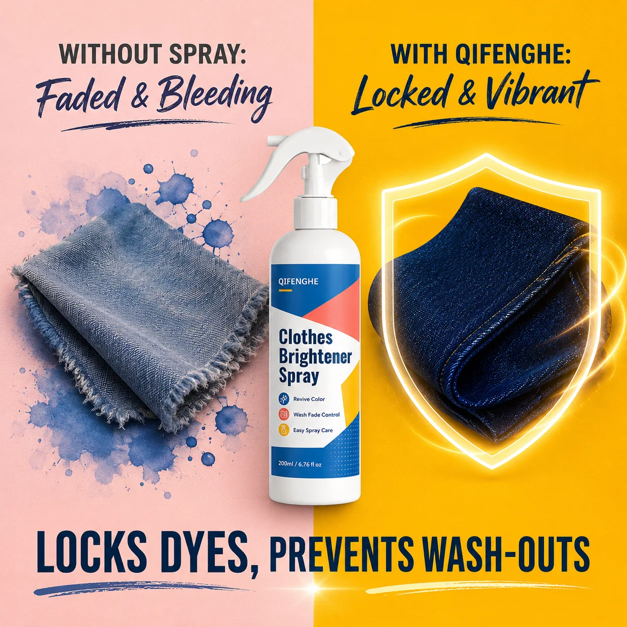 Clothes Brightener Spray Fabric Color Reviver 200ml Anti Fade Laundry Dye Fixer Color Restorer for Clothes Jeans Shirt Dress