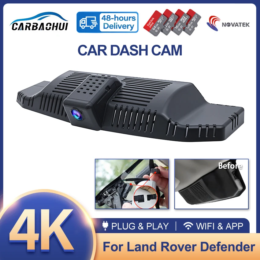UHD 2160P Dash Cam For Land Rover Defender 90 110 2020-2025 Car DVR Wifi Video Recorder 4K DashCam Camera Night Vision