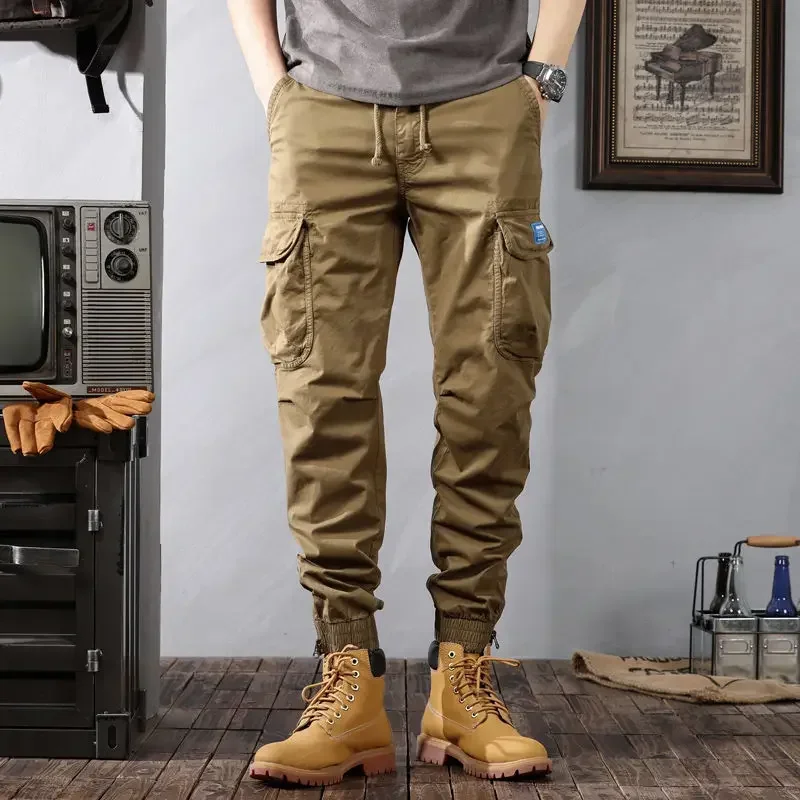 Trekking Autumn Male Trousers Motorcycle Khaki Brown Men's Cargo Pants Biker Nylon Cotton With Wholesale High Quality Street