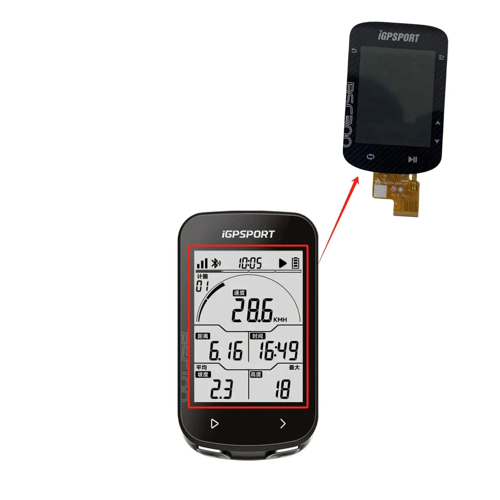 

New LCD Display screen For IGPSPORT BSC100S screen replacement