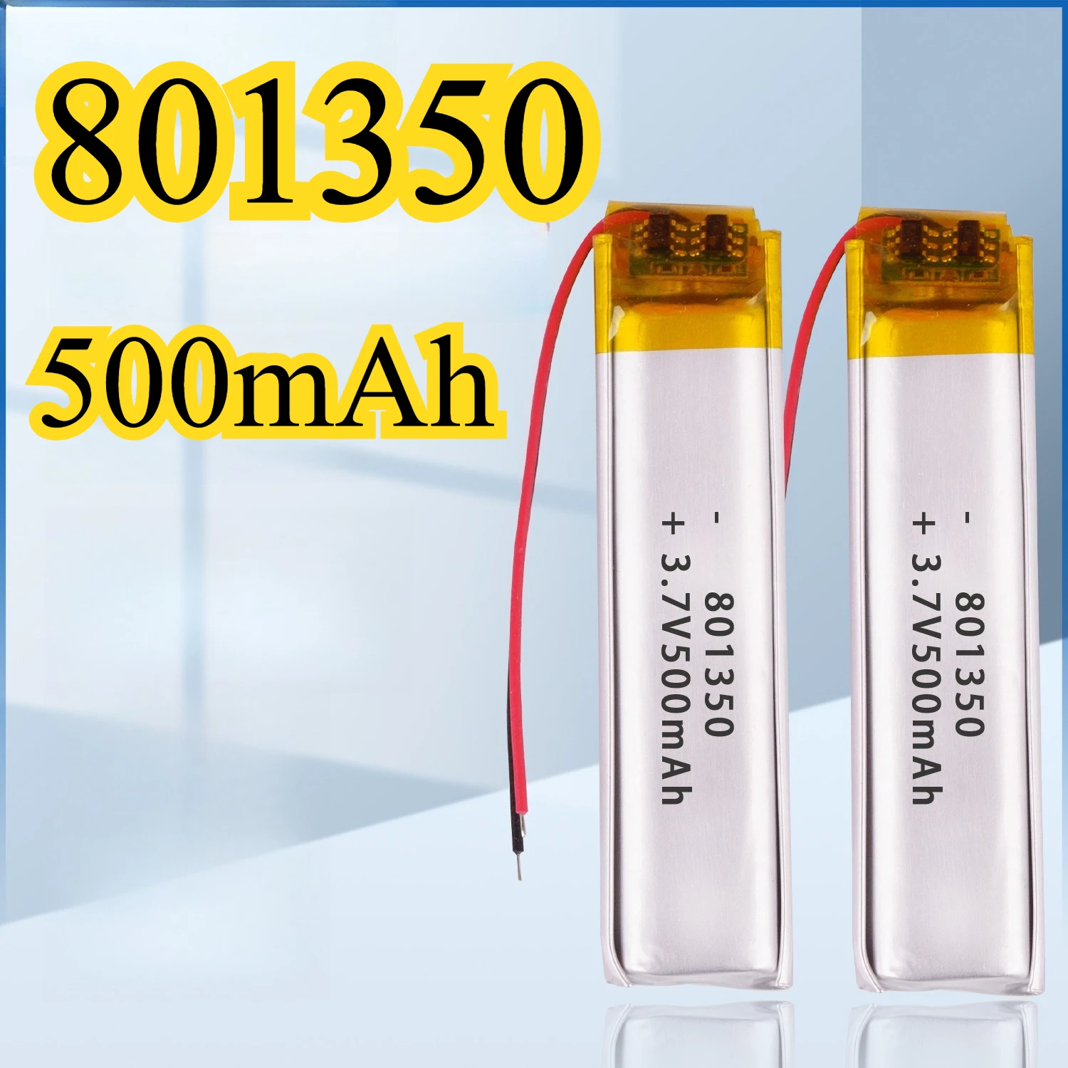 

801350 500 мАч Полимерная литиевая батарея 3,7 В Подходит для подвешивания шейных вентиляторов Игрушечные модели Рации Портативные вентиляторы Ручки для записи