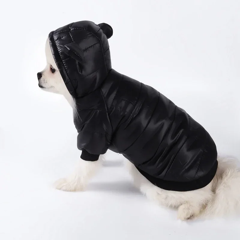 Winter Black Pet Dog Clothes Warm Dog Coat For Small Medium Dogs Waterproof Pet Jacket Dog Hoodie Chihuahua Yorkie Pug Costume