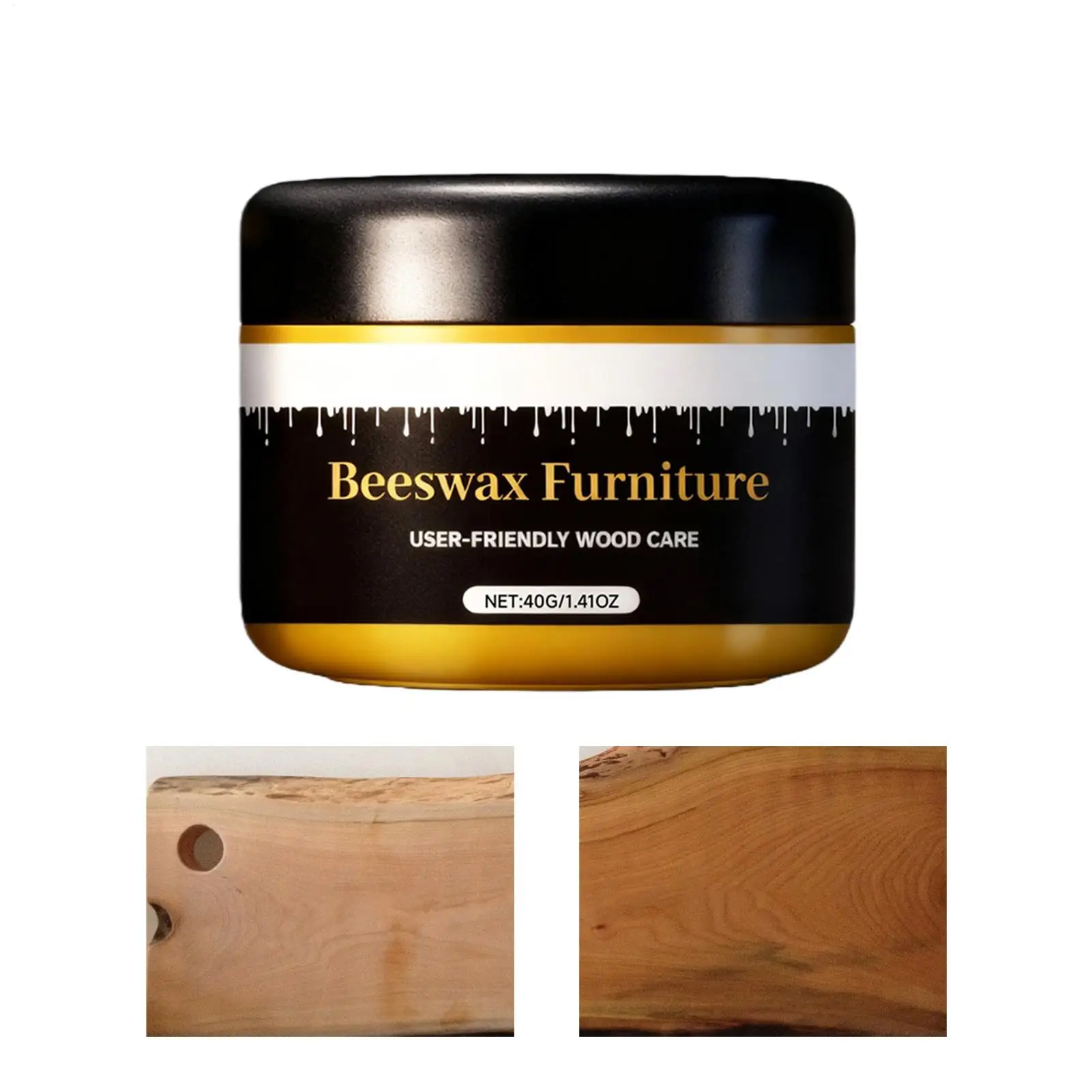 40g Beeswax Wood Restoration Wax Furniture & Floor Polishes Rejuvenates Hardwood, Cabinets, Tables For Cutting Board, Drawer