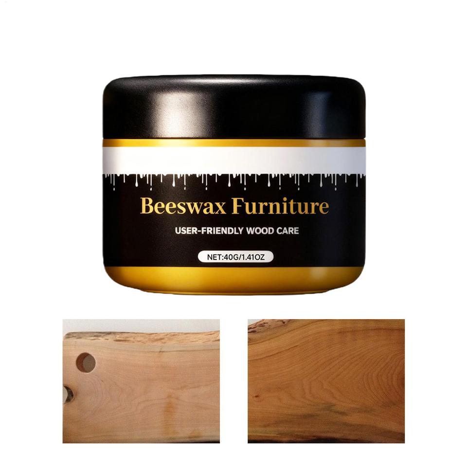  40g Beeswax Wood Restoration Wax Furniture & Floor Polishes Rejuvenates Hardwood, Cabinets, Tables For Cutting Board, Drawer 