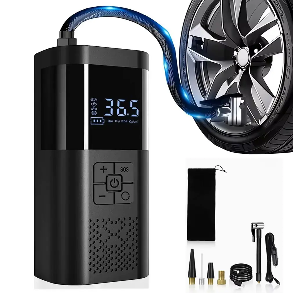 2026 Upgraded Version Car Air Pump Cordless Portable Tire Inflator Mini Tyre Inflator 12V Car Air Compressor with Pressure Gauge