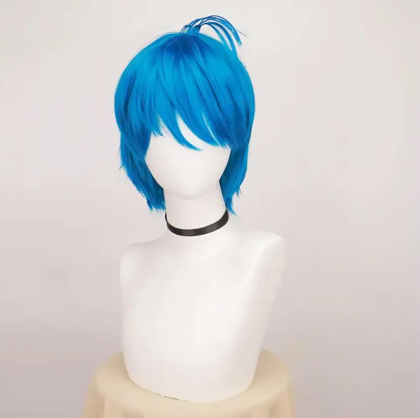 Inside Out Short Blue Pixie Cut Anime Wigs for Halloween Cosplay Womens Cosplay Outfit Wig Synthetic Wigs for Costume Party