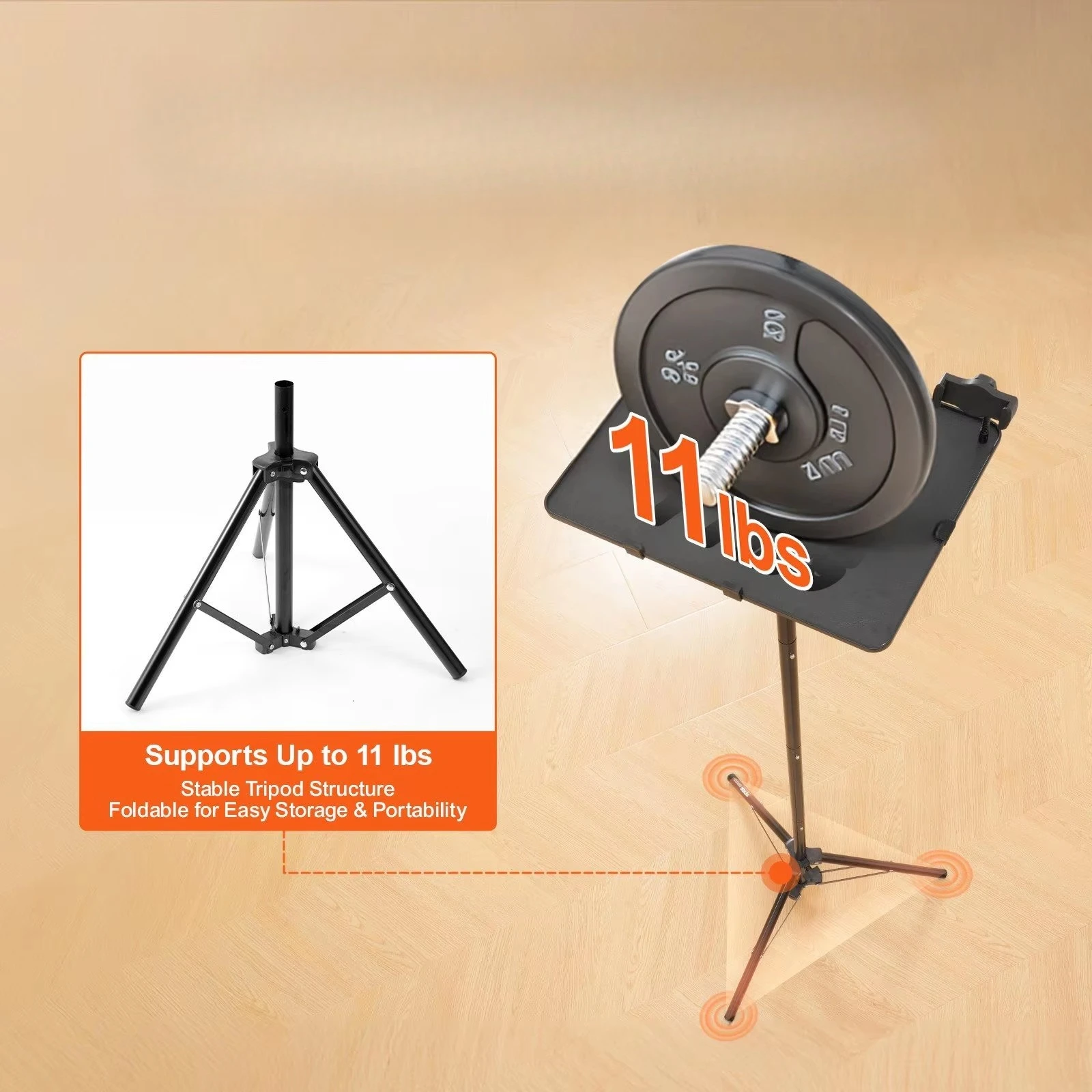 Adjustable height projector floor stand 26.97-63 inches, maximum load-bearing capacity, outdoor movie home office stage studio