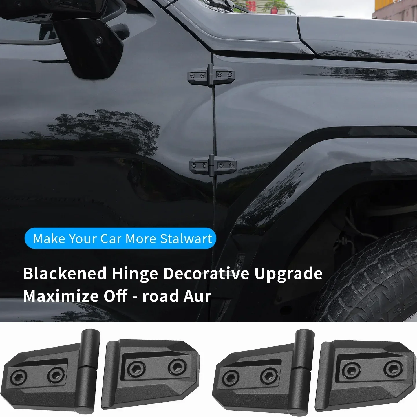 1/4set ABS Off-Road Car Exterior Hinge Trim Easy Installation For SUV Pickup Sedan Exterior Stylingand Exterior Accessories