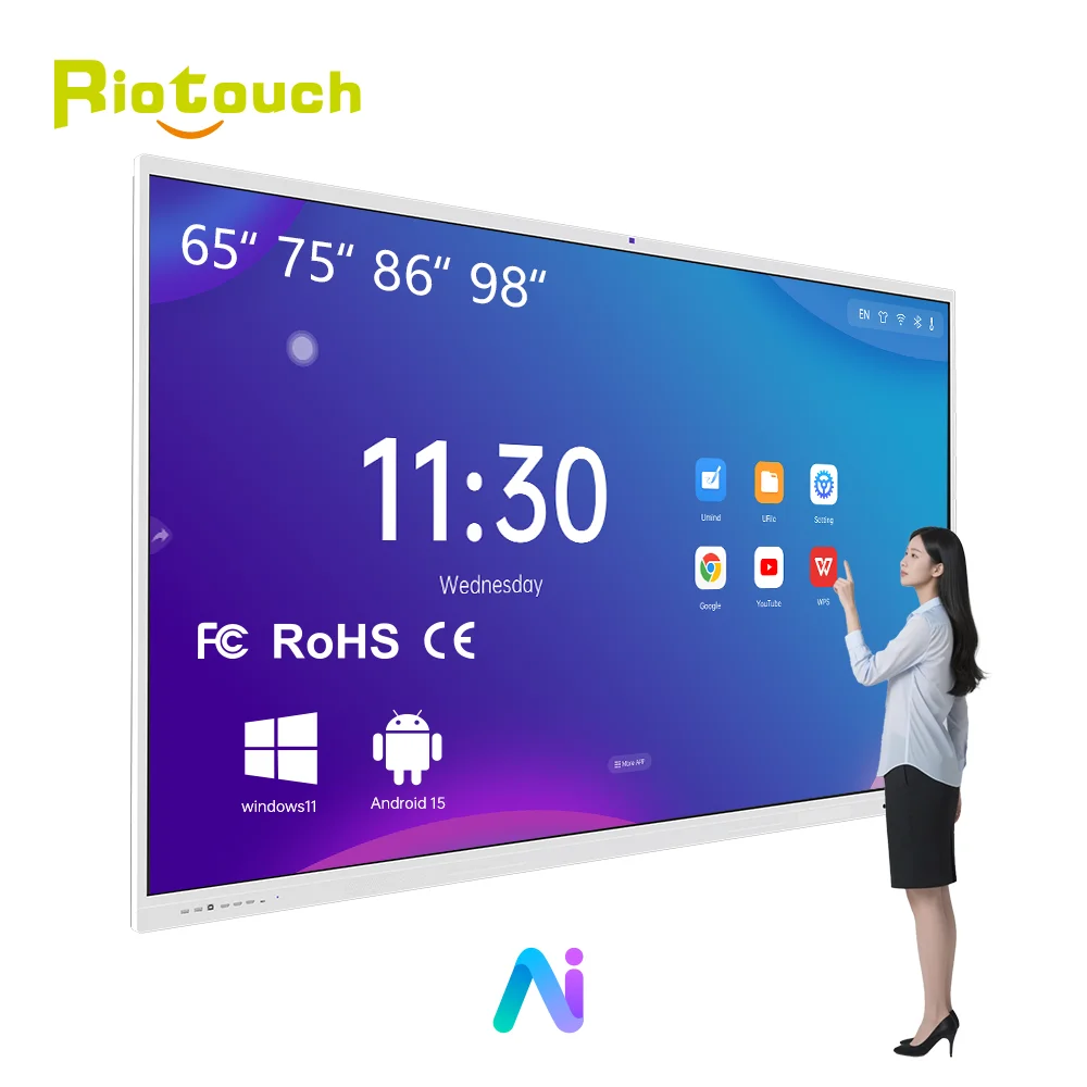 y65/75/86 Interactive Smart Board Flat Panel Education School Teaching Interactive Whiteboard