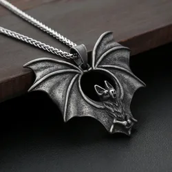 Vintage Black Bat Pendant Necklace For Men 316L Stainless Steel Punk Hip Hop Animal Necklaces Party Jewelry Gifts Dropshipping