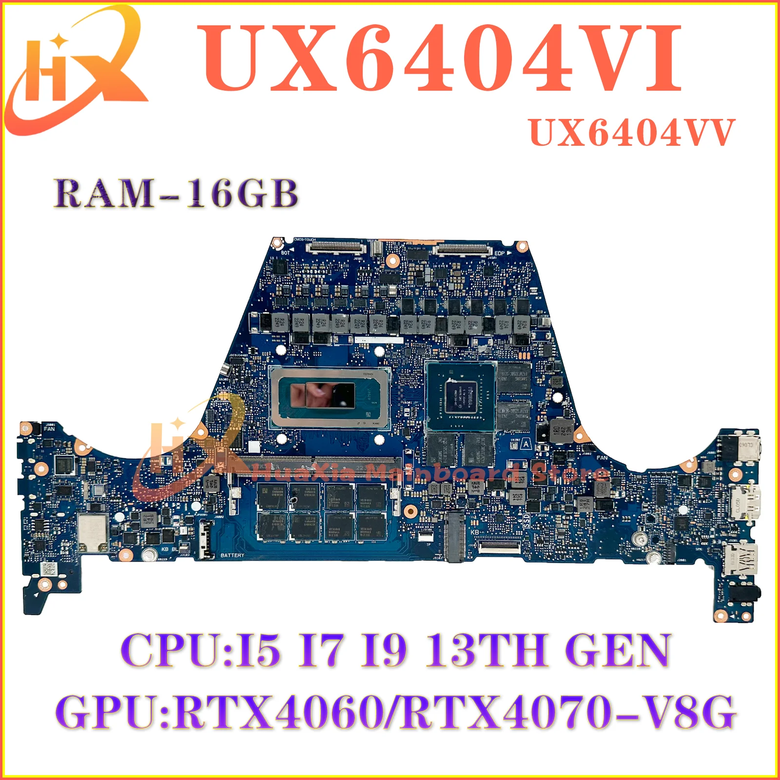 UX6404VI Mainboard For ASUS UX6404VV UX6404 BX6404VI BX6404VV RX6404V RX6404VV Laptop Motherboard i5 i7 i9 13th Gen 8GB/16GB-RAM