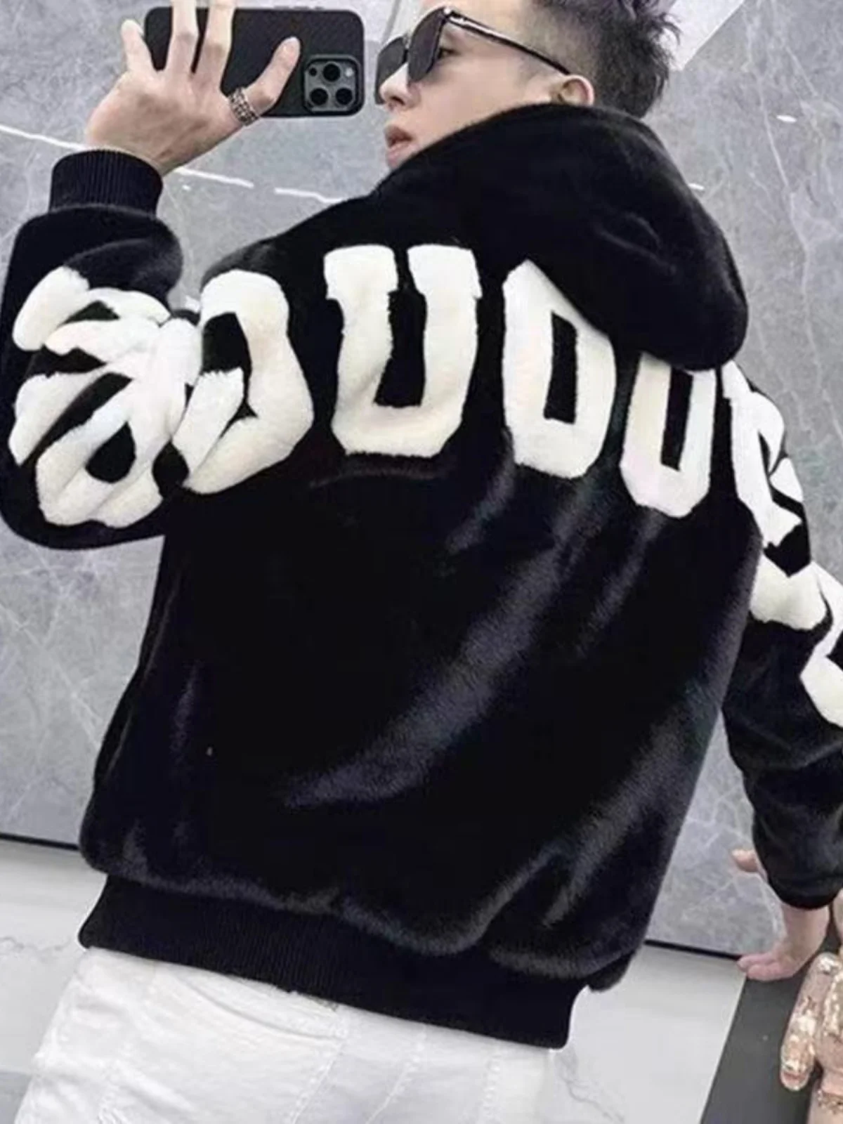 

Men's Autumn Winter Fce Lined Hooded Jaet Slim Fit Casual Versatile Faionable Outerwear Windproof Long Sve Zipper C...