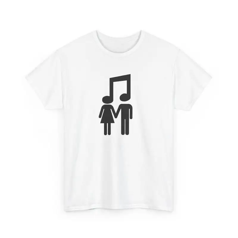

Funny Music Lover T-shirt for Men Women Music Note Couple Graphic Tee Casual Streetwear Top