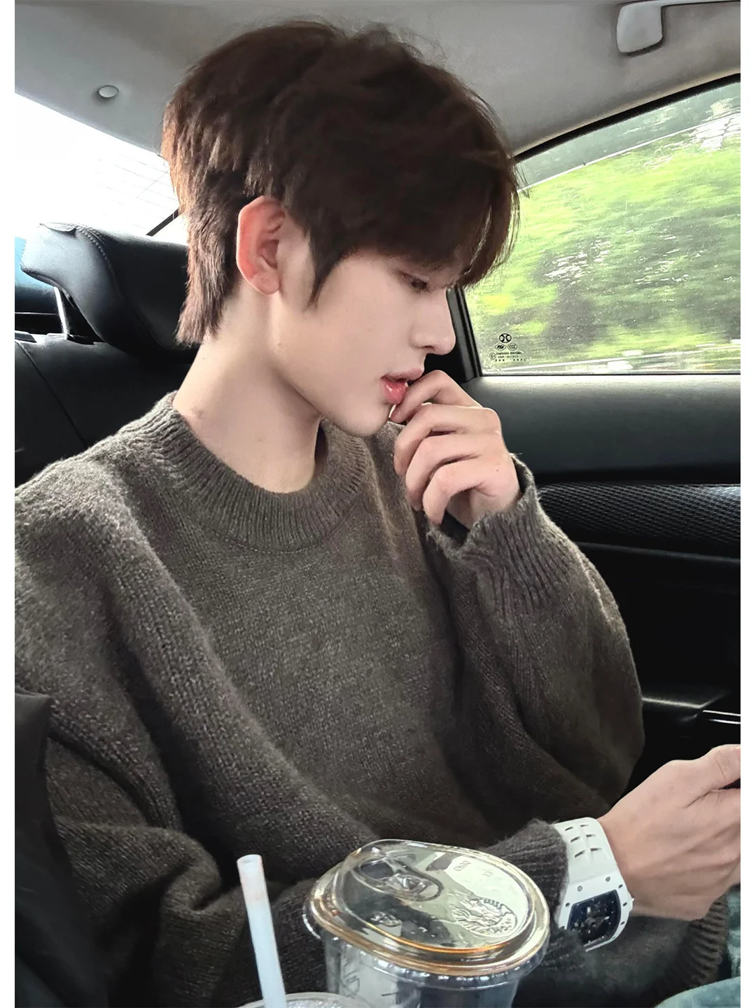 

Мужской свитер Cafe Brown с круглым вырезом, осенне-зимний, в американском ретро-стиле, базовая модель для многослойных образов