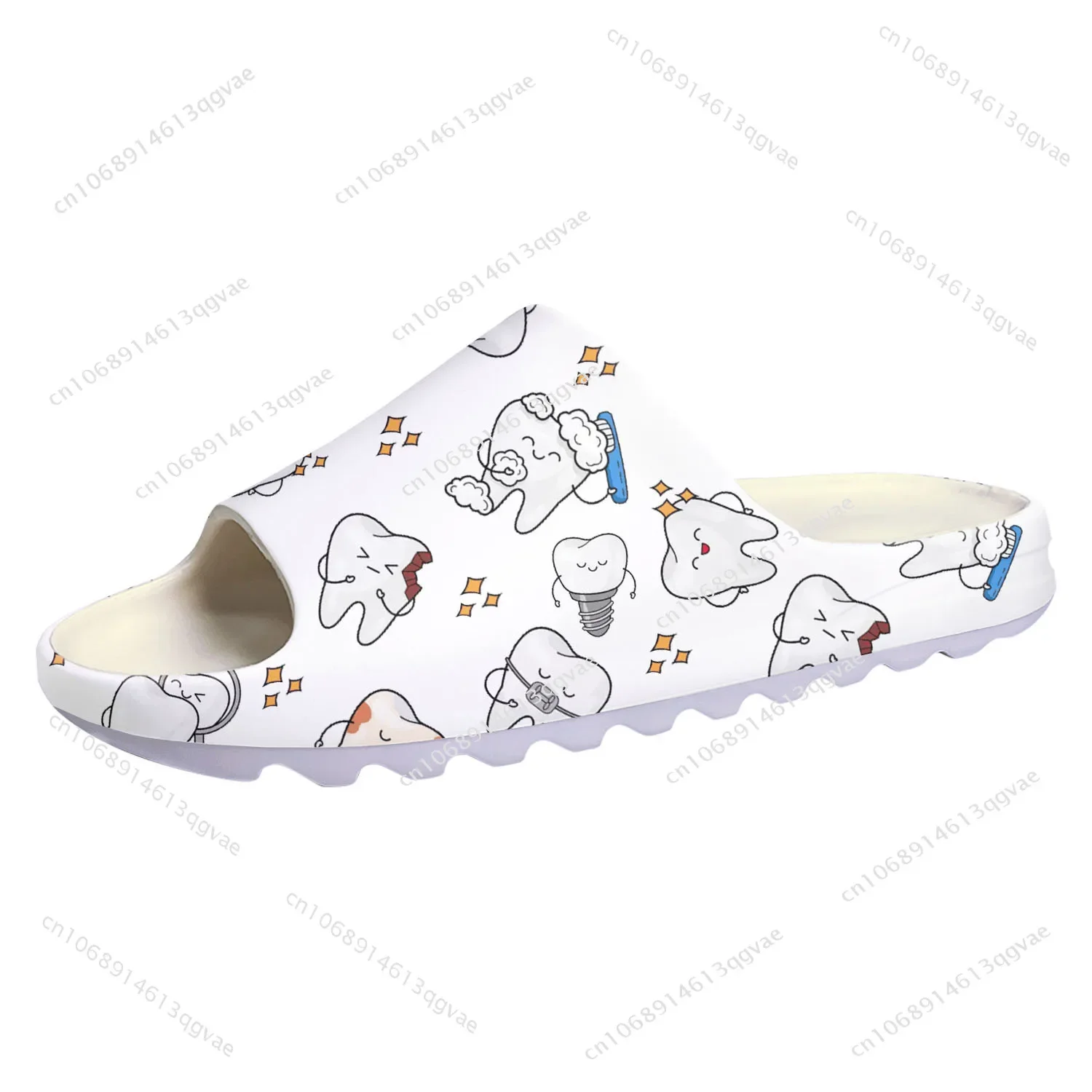 Tooth Dentist Cartoon Soft Sole Sllipers Home Clogs Custom Water Shoes Mens Womens Teenager Stepping on Shit Bathroom Sandals