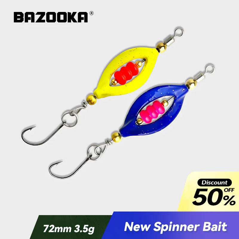 

3.5g/72mm Bazooka Fishing Lure Swimbait Carp Baits Metal Spinner Trout Hard Peche Red Pearl Sequins Hook Bass Pike ﻿