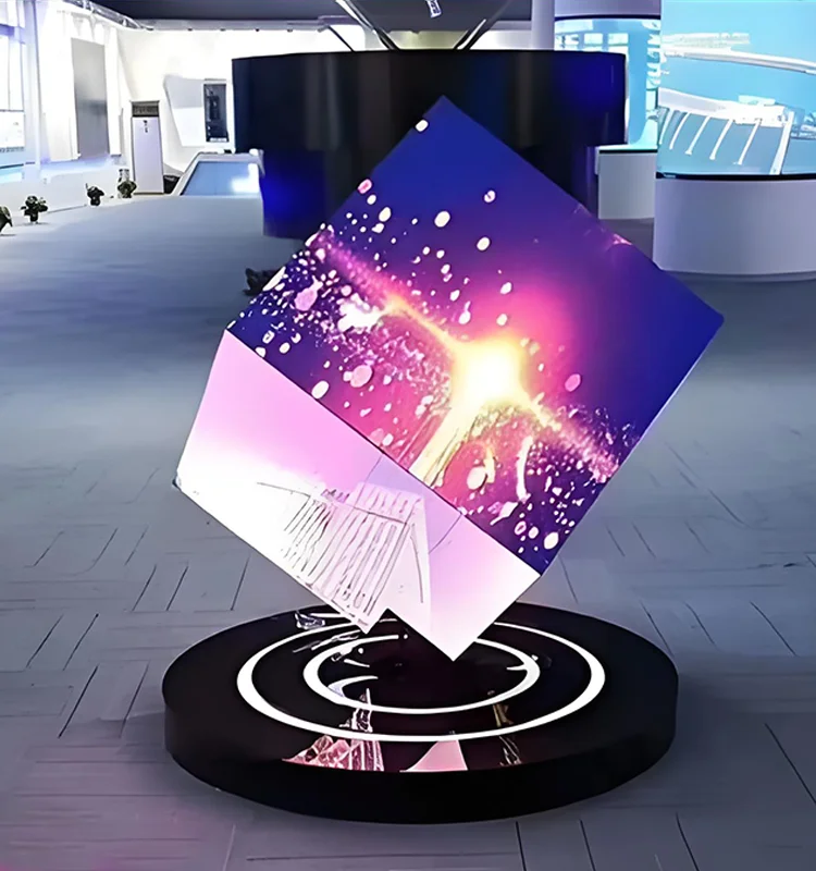 P2 P3 شاشة LED خارجية مكعبة 4G Wifi المكعب السحري للمتجر والمطاعم الإعلان الإبداعي 4/5 شاشة LED جانبية #2