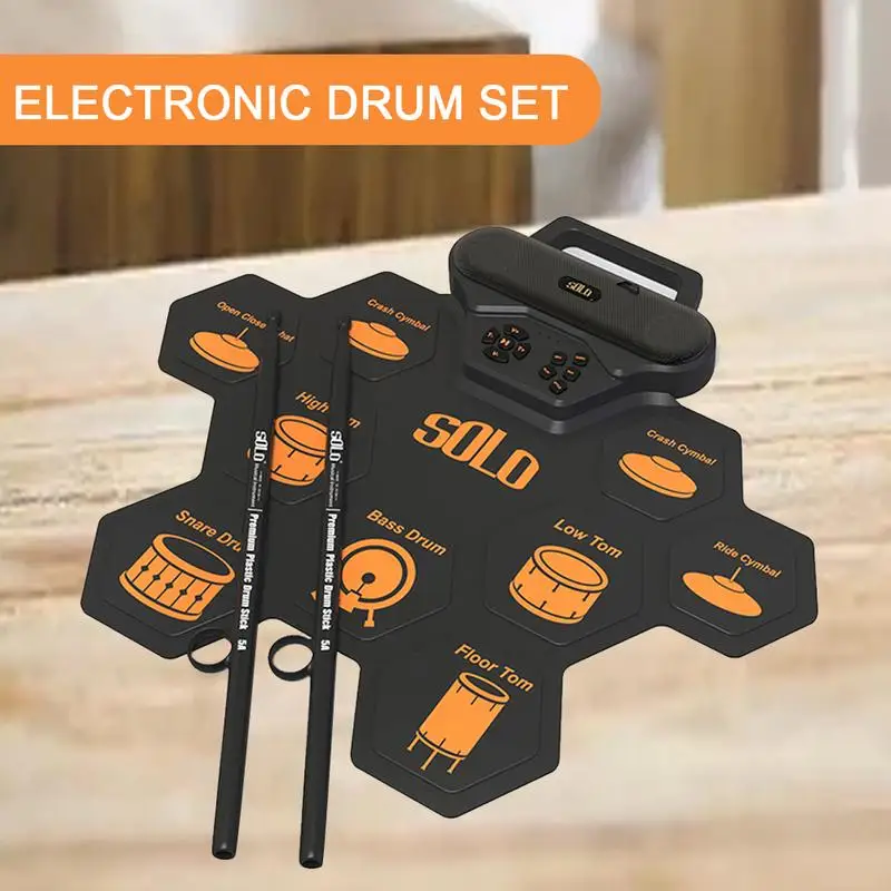 

Tabletop Electric Drum Kit Drum Practice Pad Portable Drum Electric Drum With 2 Pedals And 2 Drum Sticks Holiday Birthday Gift