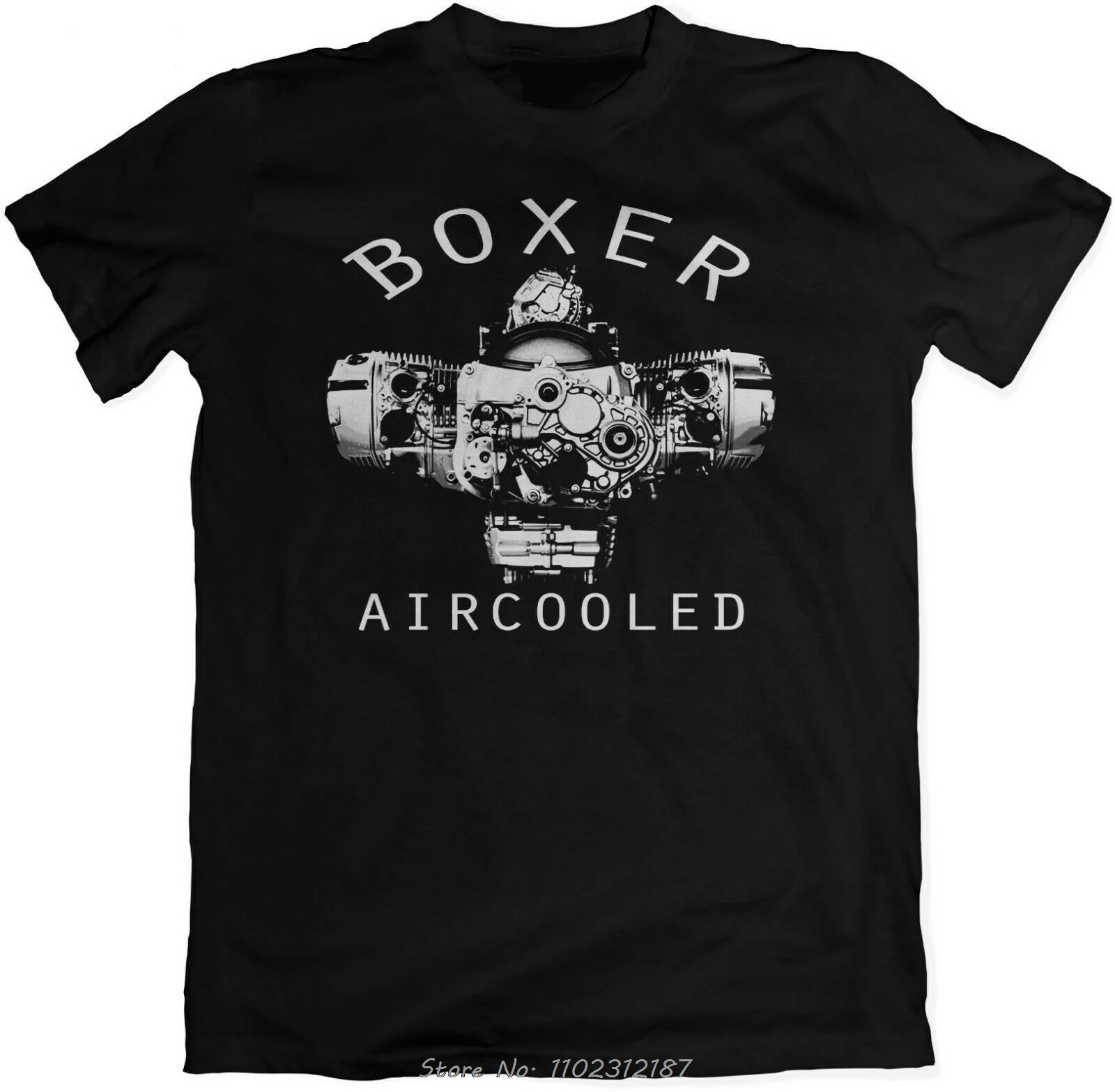 

Boxer Motorcycle Aircooled Engine T-shirt Men Summer Short Sleeve Cotton T Shirt Hip Hop Streetwear