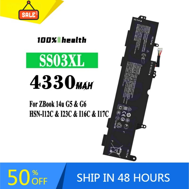 

SS03XL 4330mAh Laptop Battery for HP ZBook 14u G5 G6 HSN-I12C I23C I16C Lithium Rechargeable Battery
