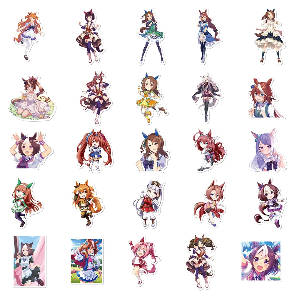 10/30/50 Uds Uma Musume Pretty Derby juego pegatinas de grafiti Chica de Anime calcomanía de dibujos animados para guitarra teléfono guitarra taza monopatín juguete