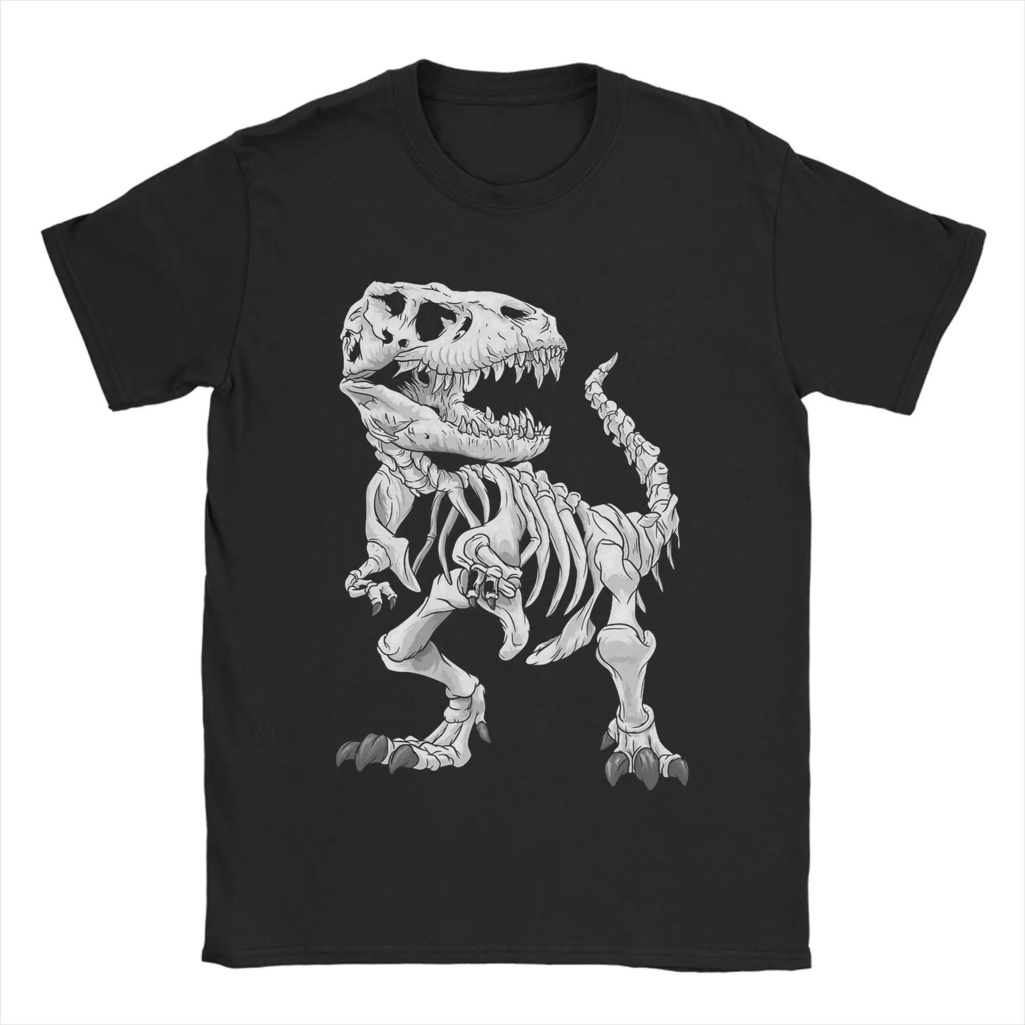 Men T-Shirt T-Rex Skeleton Dino bones Dinosaur Casual Cotton Tees Short Sleeve  T Shirts Round Collar Tops Plus Size