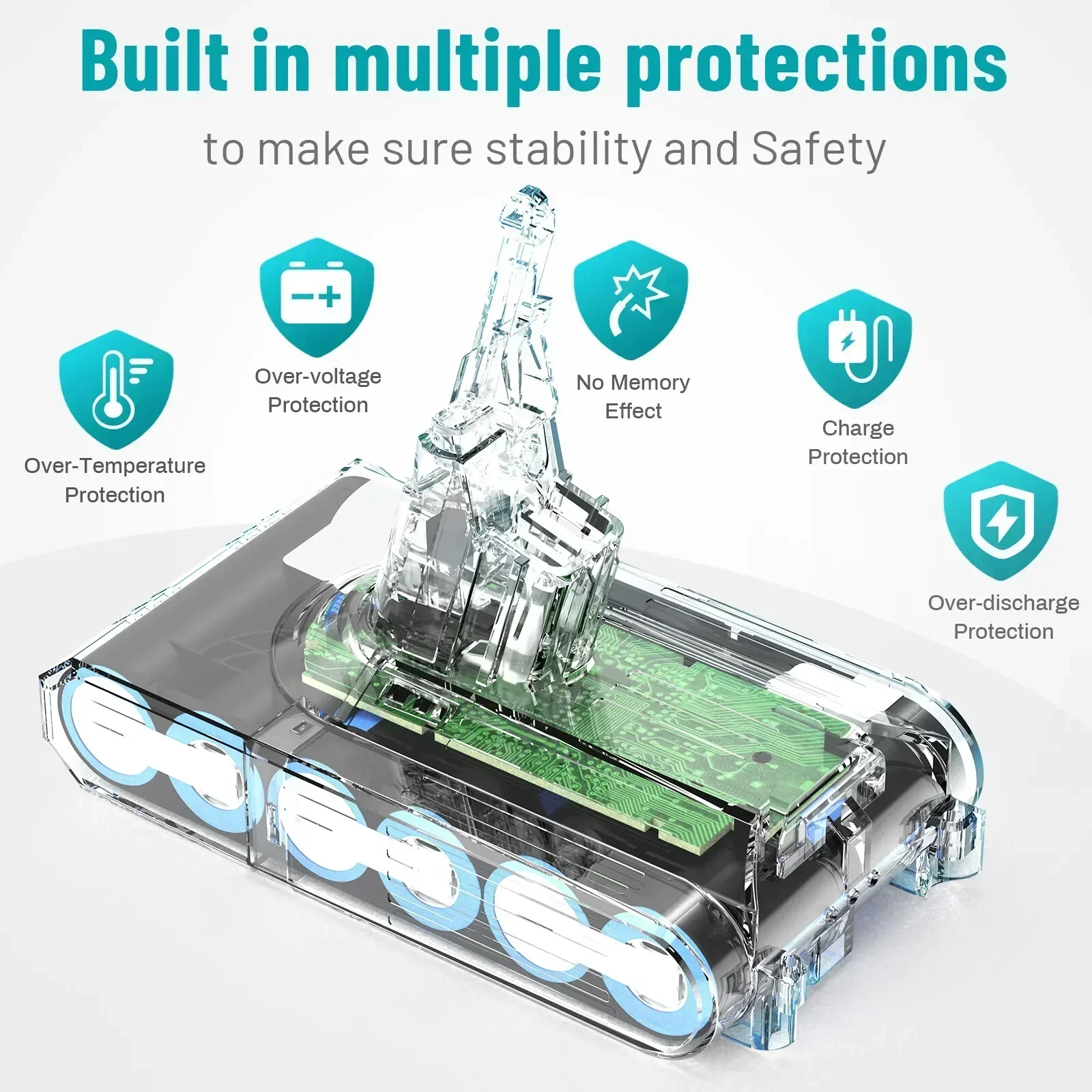 👉 👉 2026 لدايسون V8 21.6 فولت 12800 مللي أمبير استبدال البطارية ل دايسون V8 المطلق خالية من الحبل مكنسة كهربائية محمولة باليد