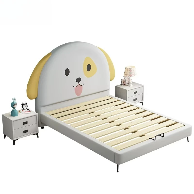 إطار سرير للأطفال عالي الجودة بجرو داخلي للأطفال سرير مفرد خشبي على شكل حيوان سرير أطفال كرتوني