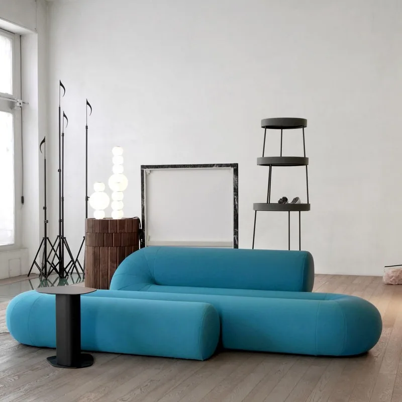 Italian minimalist fabric sofa, Nordic special-shaped art living room reception sofa