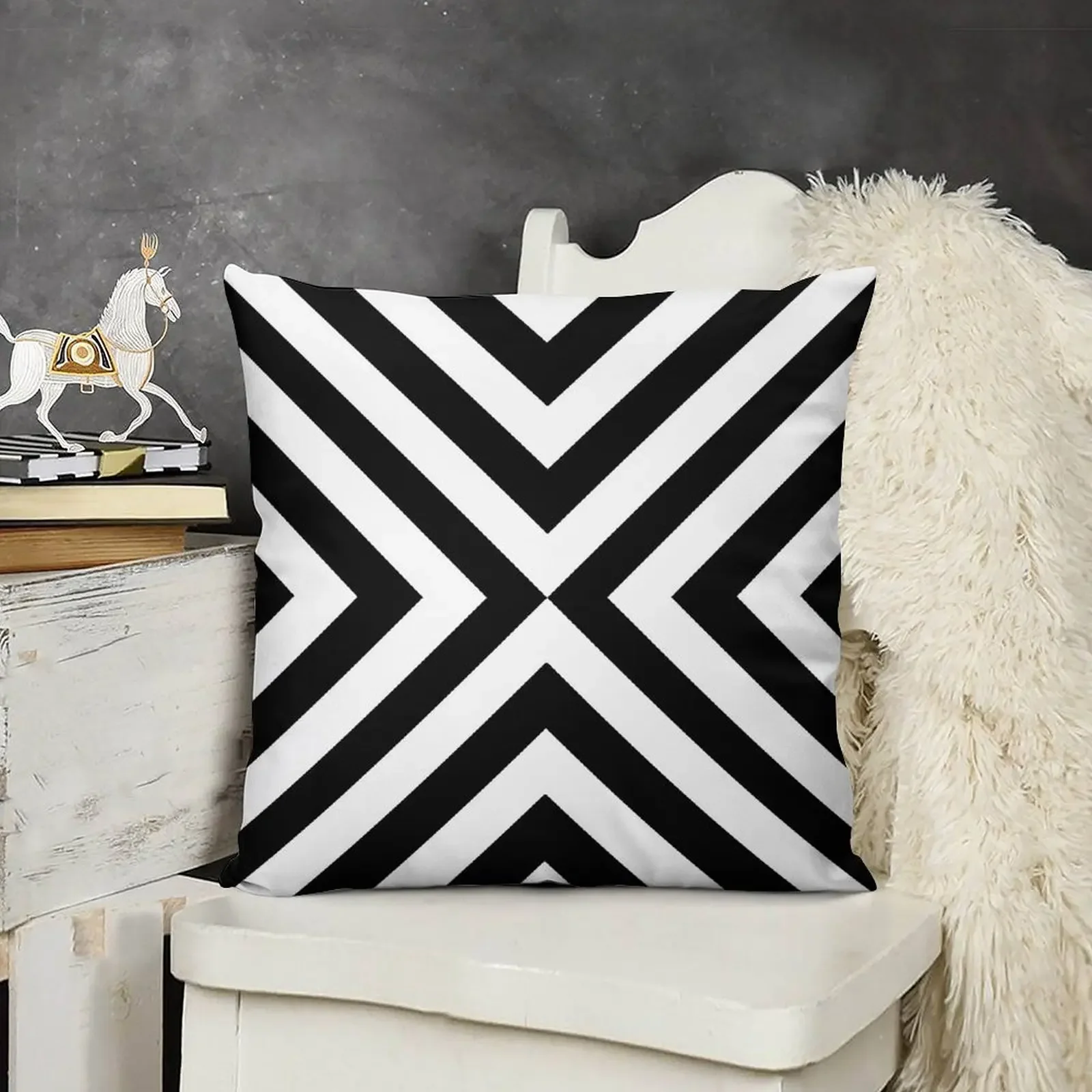 Black & White Simple Pattern Throw Pillow autumn pillowcase New year Cushions Christmas Pillowcase pillow