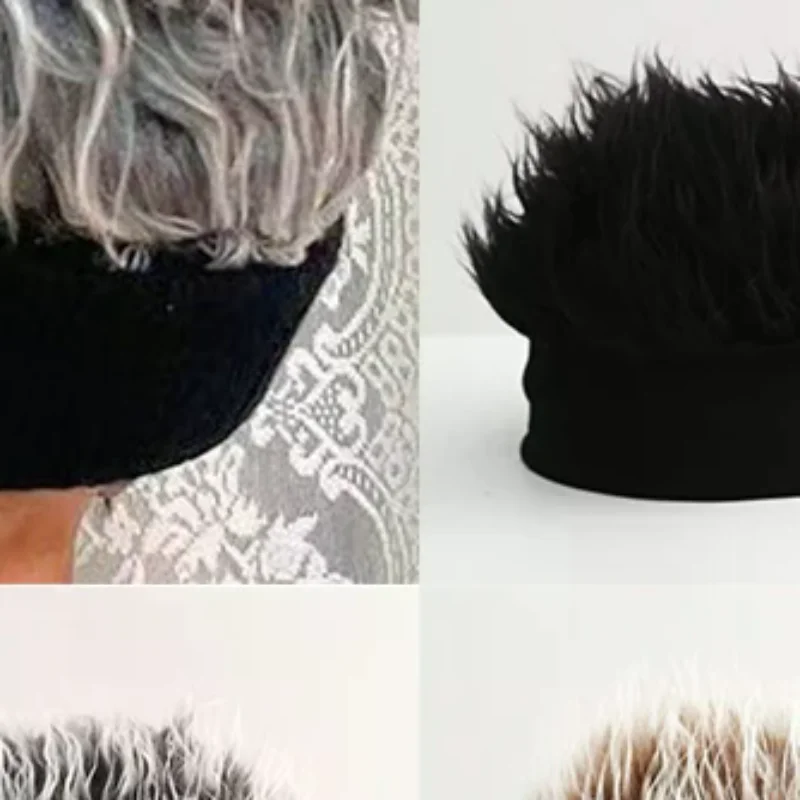 Creative Wig Hat Funny Short Hair Caps For Women Men Novelty Street Hip Hop Beanie Hat Spiked Fake Hair Funny Retro Caps