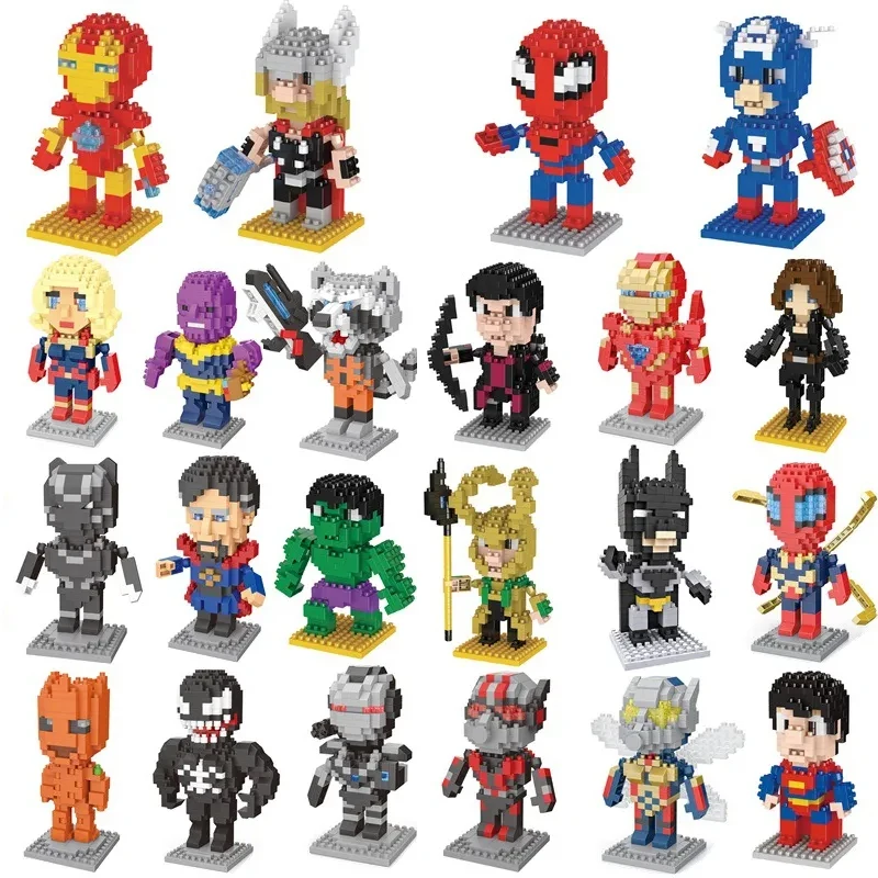 Disney Building Blocks Toy DIY Building Blocks Avengers Micro Diamond Small Particles Assembled Building Blocks Iron Man Spider