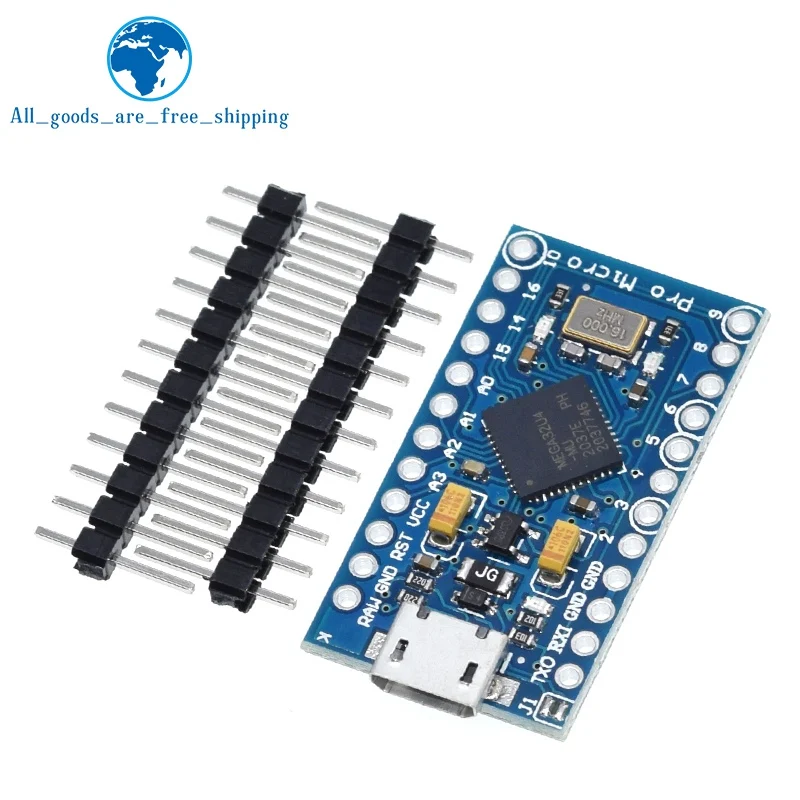 TZT Pro Micro ATmega32U4 5V 16MHz Ban Đầu Chip Thay Thế ATmega328 Cho Arduino Pro Mini Với 2 Hàng Pin đầu Cho Leonardo UNO R3