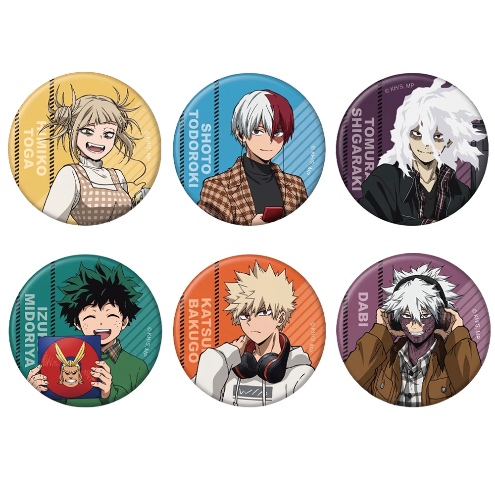 My Hero Academia Katsuki Bakugo Izuku Midoriya Badge Cosplay 58MM Cute Anime Acrylic Stand Keychain Backpack Decoration Gifts