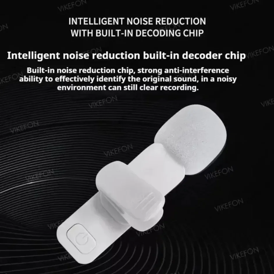 Portable Lavalier Wireless Microphone Audio Video Recording Mini Mic For iPhone Android Live Broadcast Gaming Phone With Receive