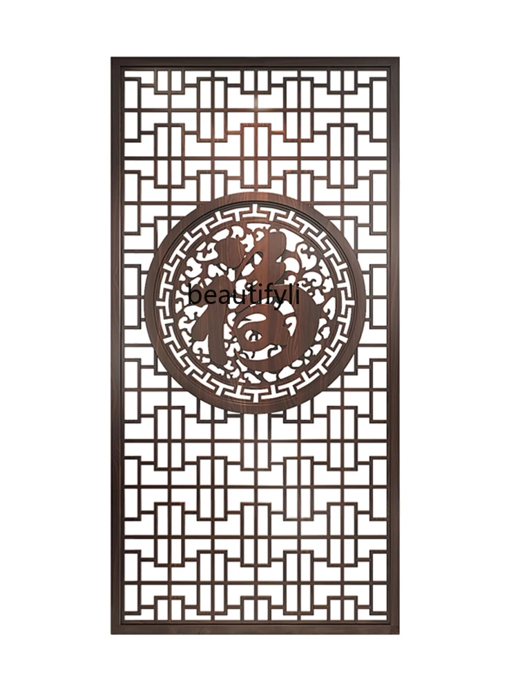 

Entrance Subareas Screens Chinese Style Collecting Blessings Hollow Fence Solid Wood Living Room Occlusion