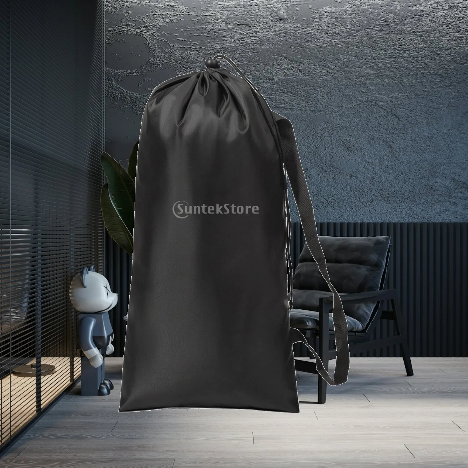 Drawstring Bag with Shoulder Strap Long-Lasting Cylindrical Storage Bag Stuff Sack Adjustable Compact for Campers, Camping